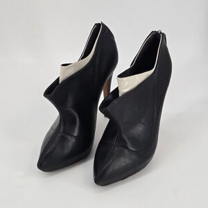 Rupert Sanderson Black White Stiletto Ankle Booties 40 TLC As Is US 9.5
